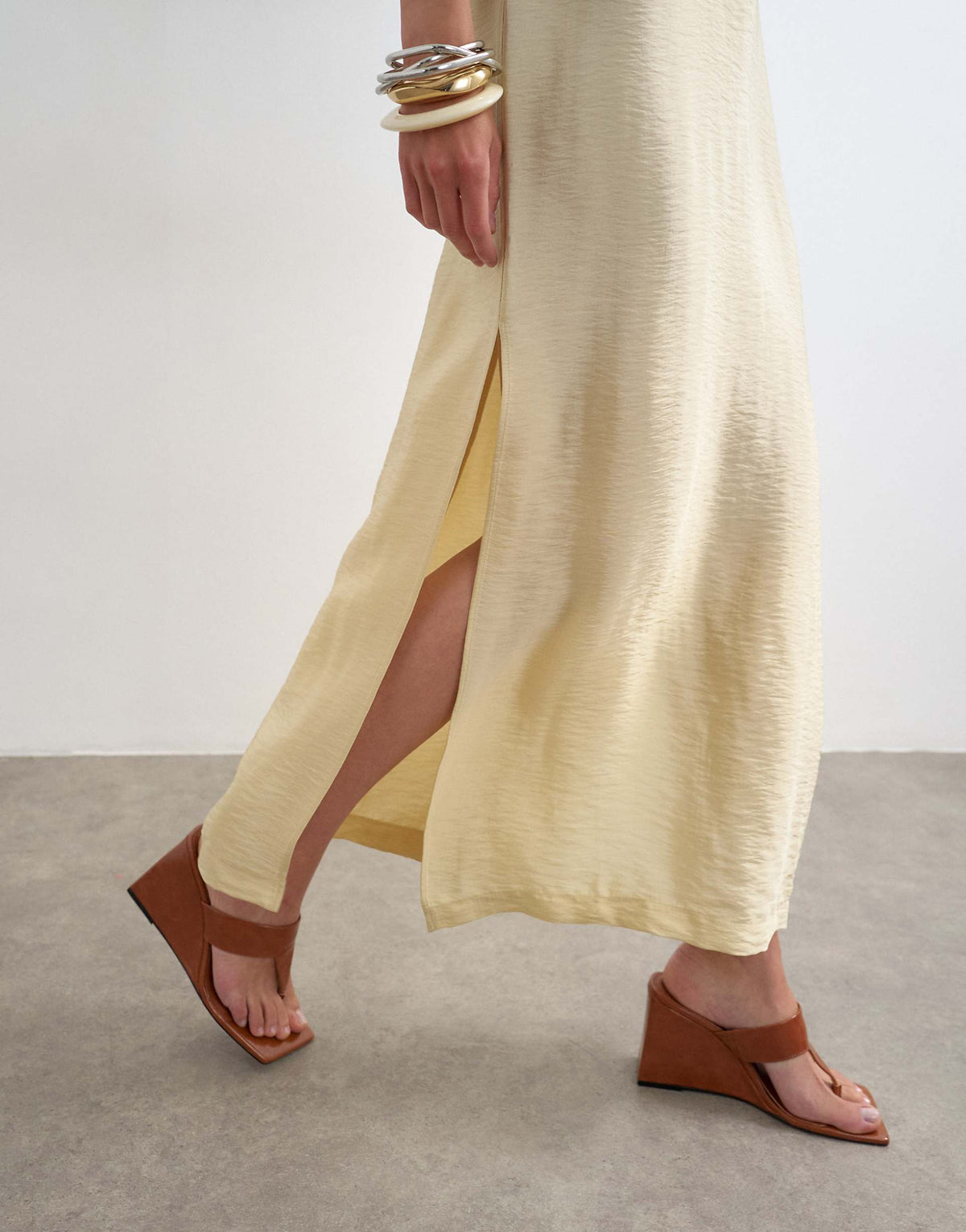 Topshop t-shirt maxi dress in washed lime