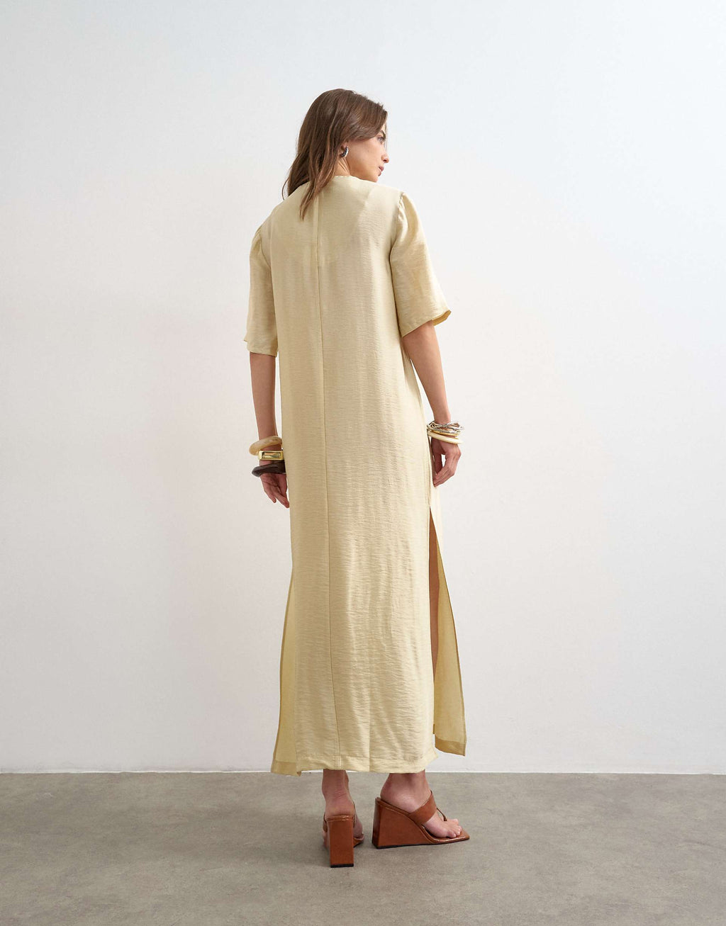 Topshop t-shirt maxi dress in washed lime