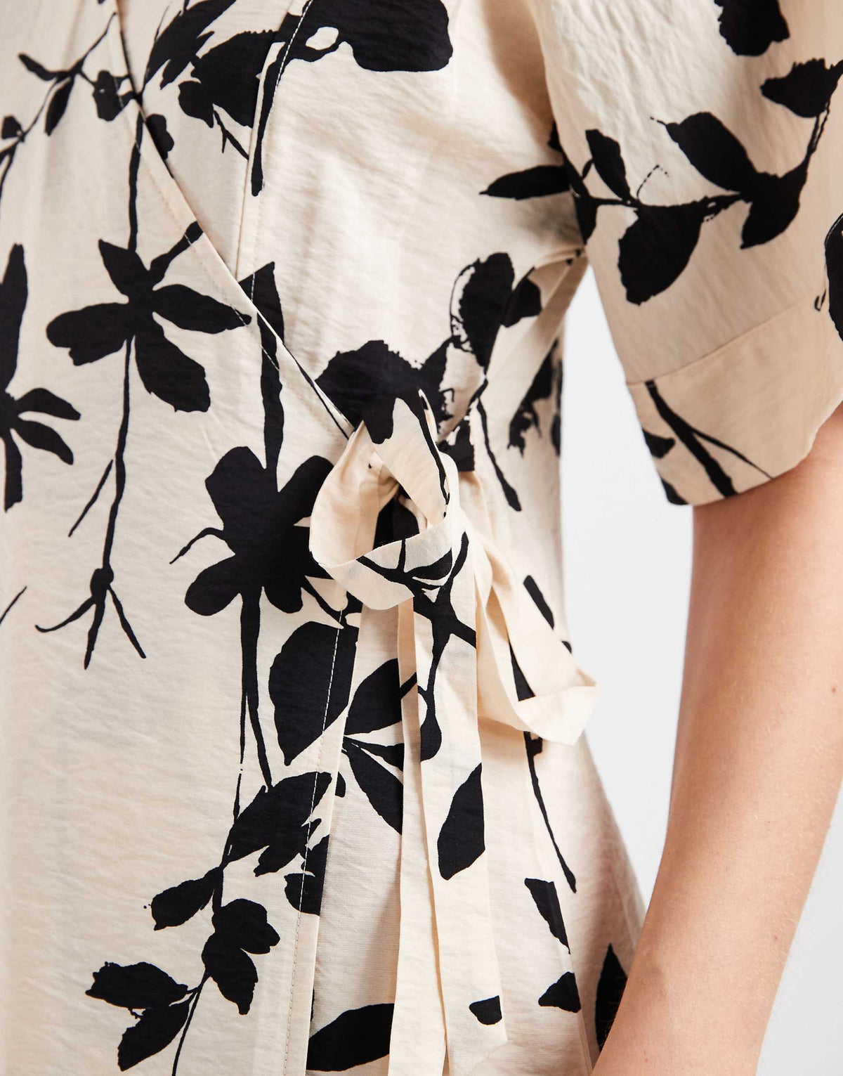 Object long midaxi wrap dress in contrast floral print