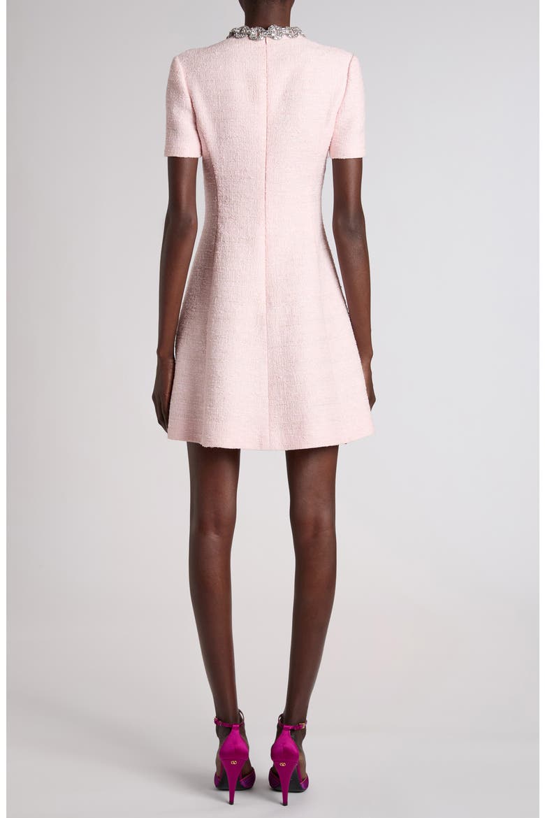 Rhinestone Embellished Tweed Minidress