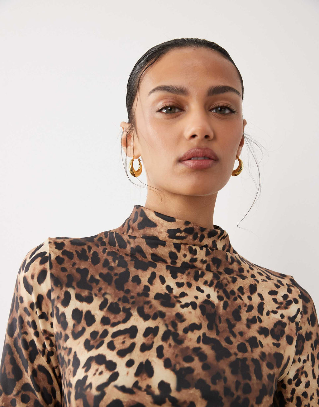 ASOS DESIGN short sleeve mini dress in leopard print