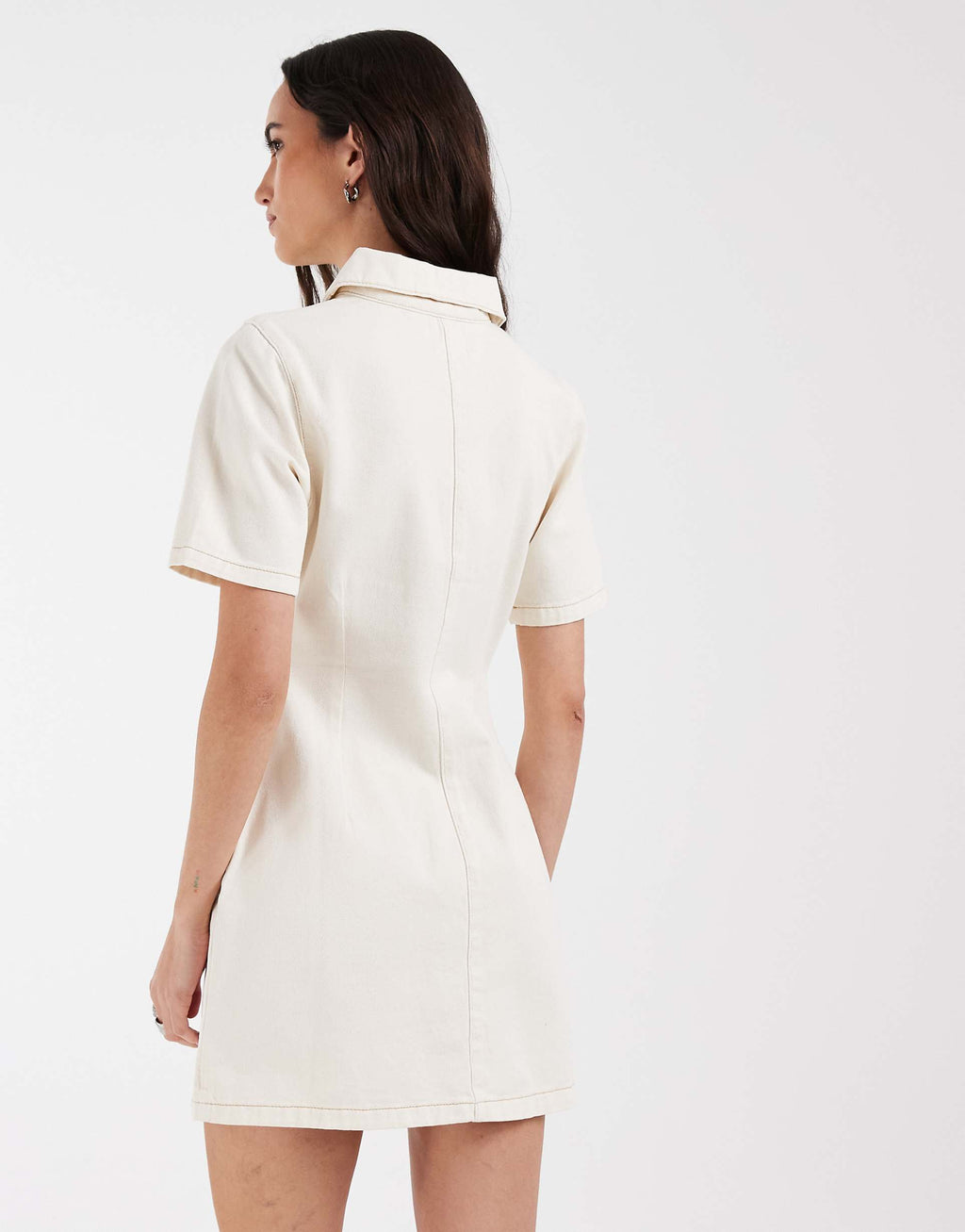 ASOS DESIGN shirt dress in ecru