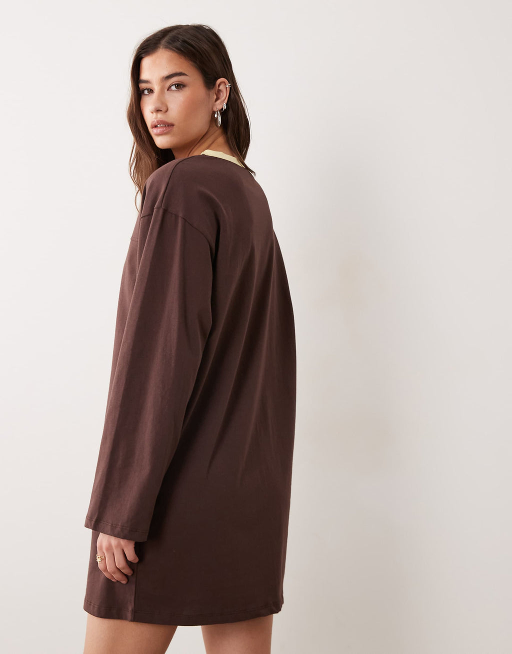 ASOS DESIGN long sleeve oversized mini dress with 93 graphic print