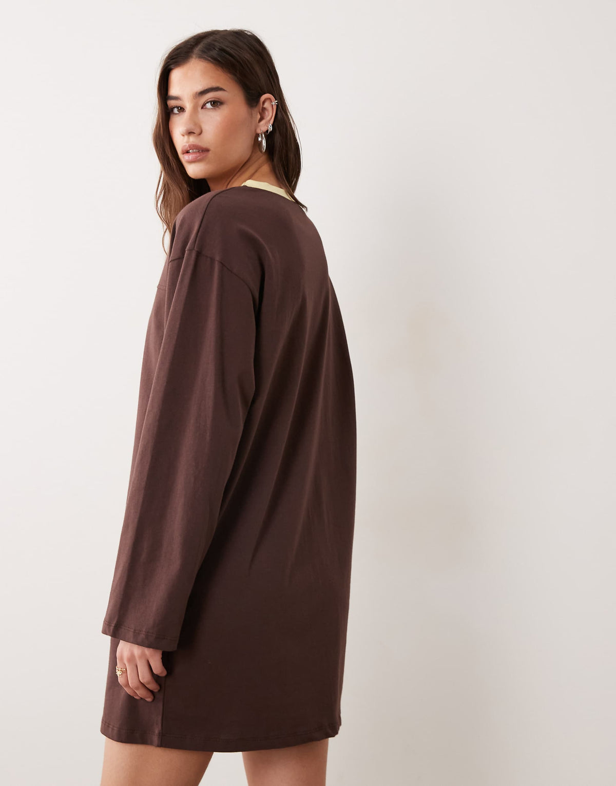 ASOS DESIGN long sleeve oversized mini dress with 93 graphic print