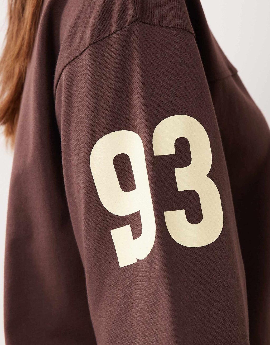 ASOS DESIGN long sleeve oversized mini dress with 93 graphic print