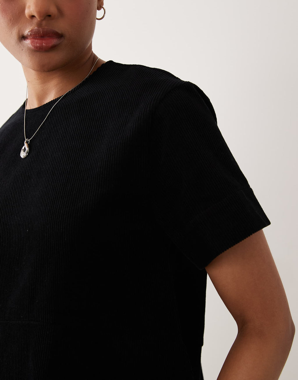 ASOS DESIGN Tall mini cord T-shirt dress in black