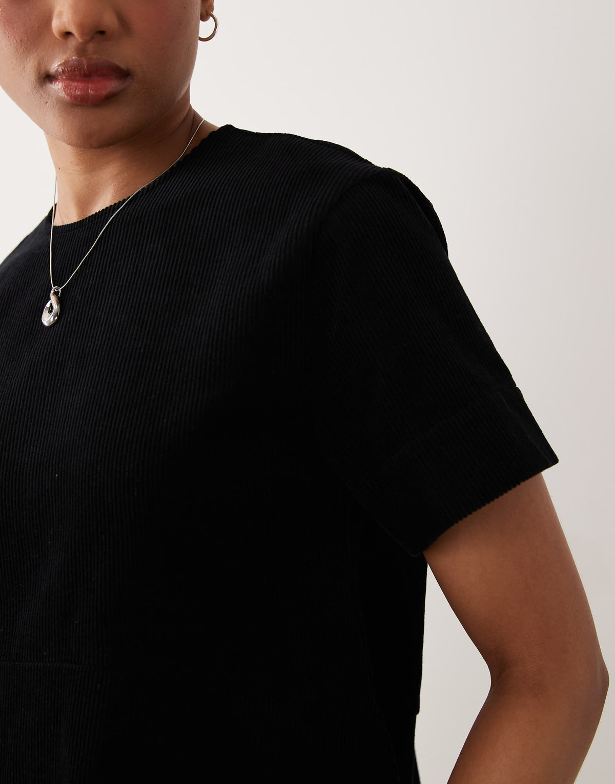 ASOS DESIGN Tall mini cord T-shirt dress in black