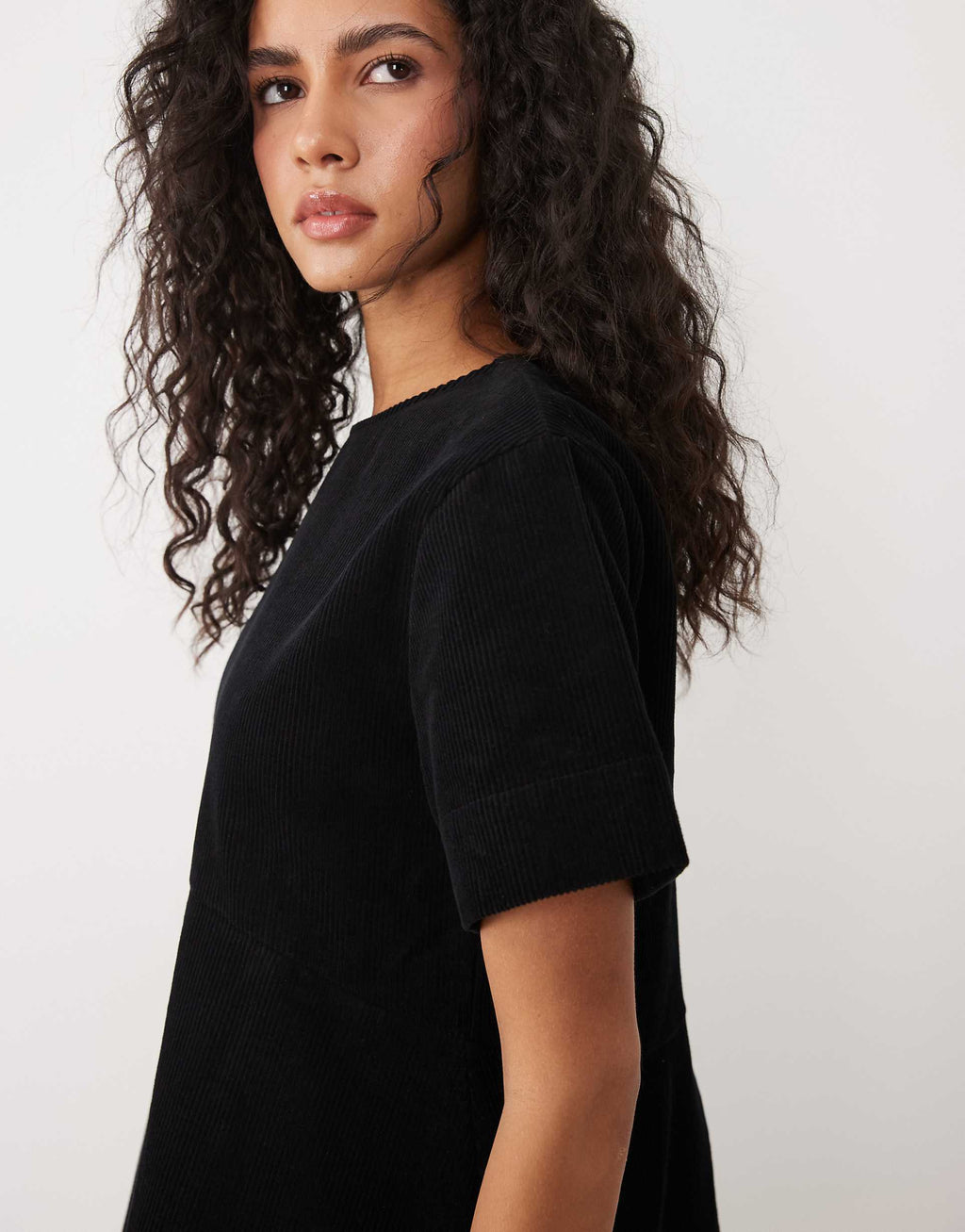 ASOS DESIGN mini cord T-shirt dress in black