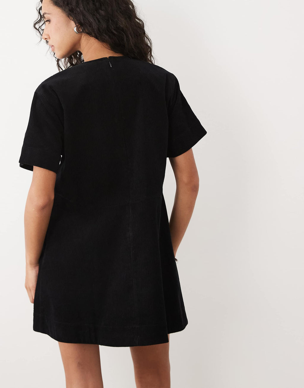 ASOS DESIGN mini cord T-shirt dress in black