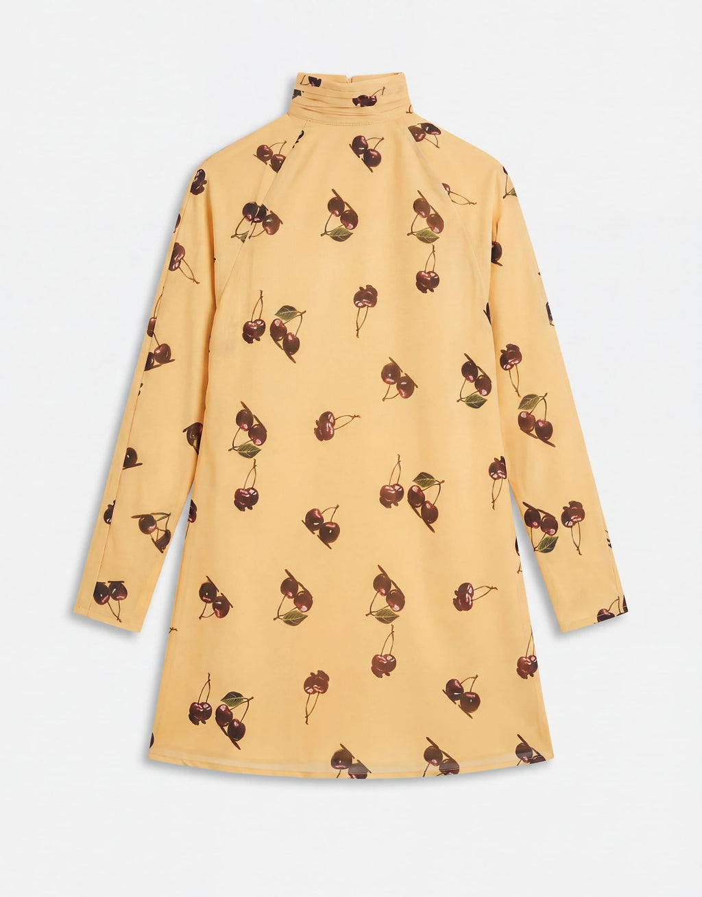 ASOS DESIGN chiffon mini dress with batwing sleeve in cherry print