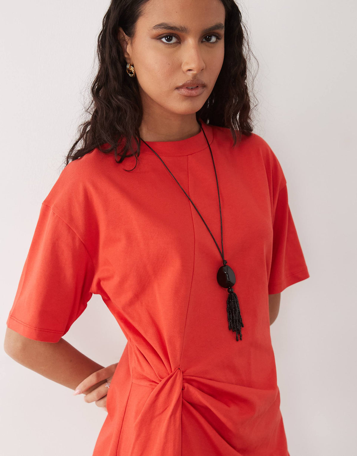 ASOS DESIGN wrapped waist mini dress in red