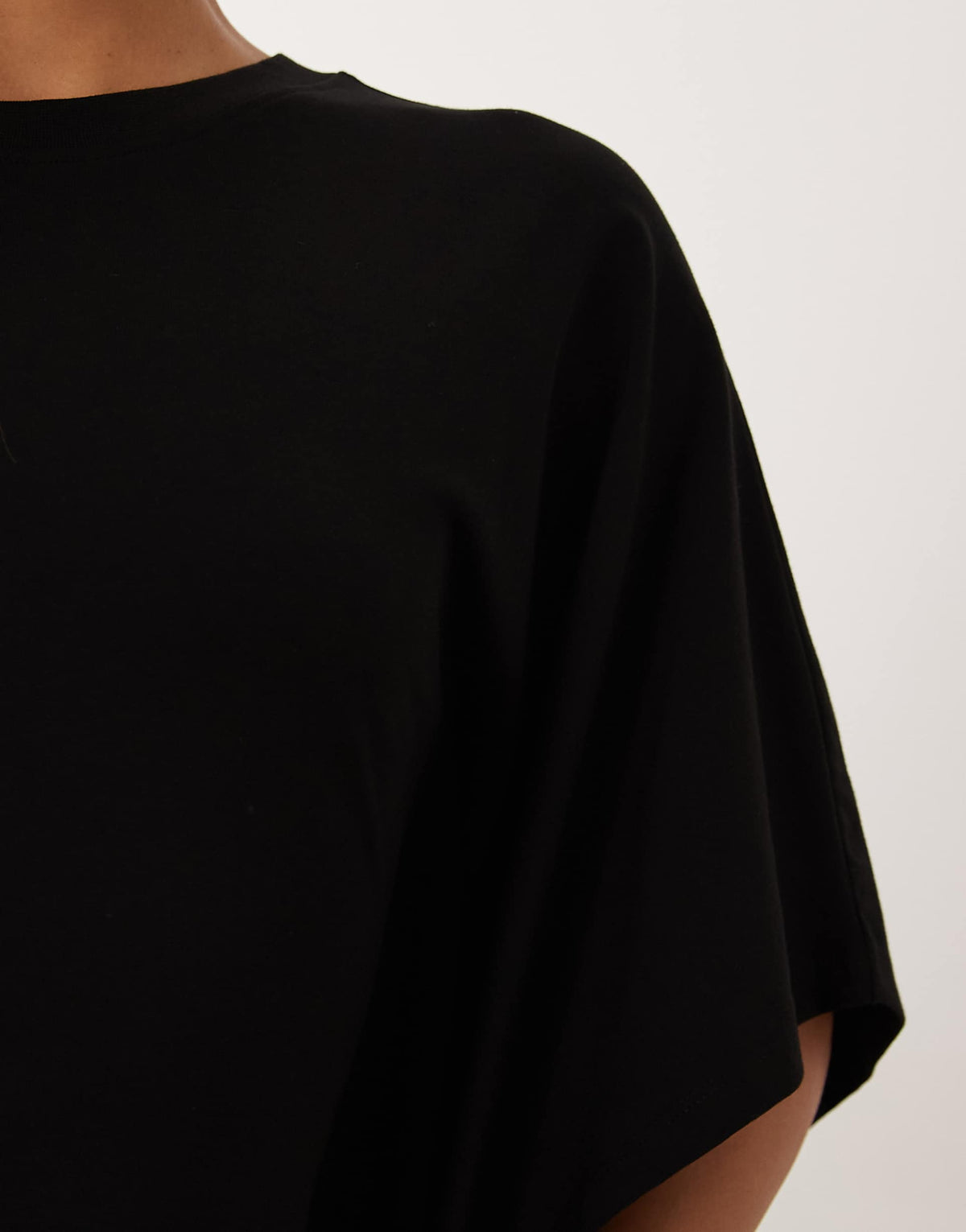 ASOS DESIGN cape style mini dress with tee collar neck in black
