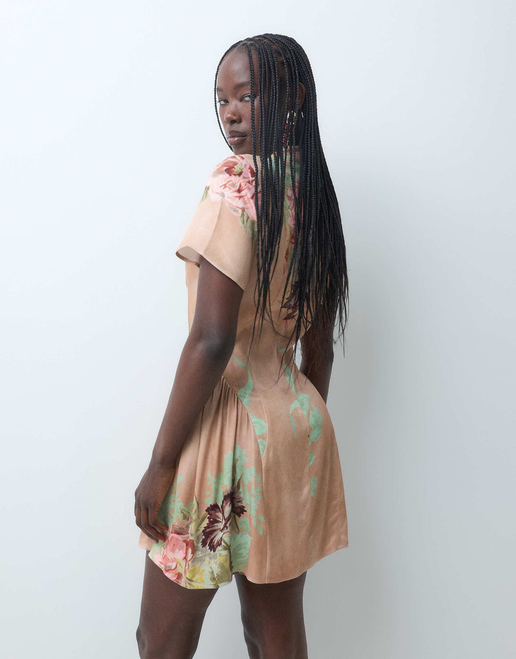 ASOS DESIGN floral satin mini dress in all over floral