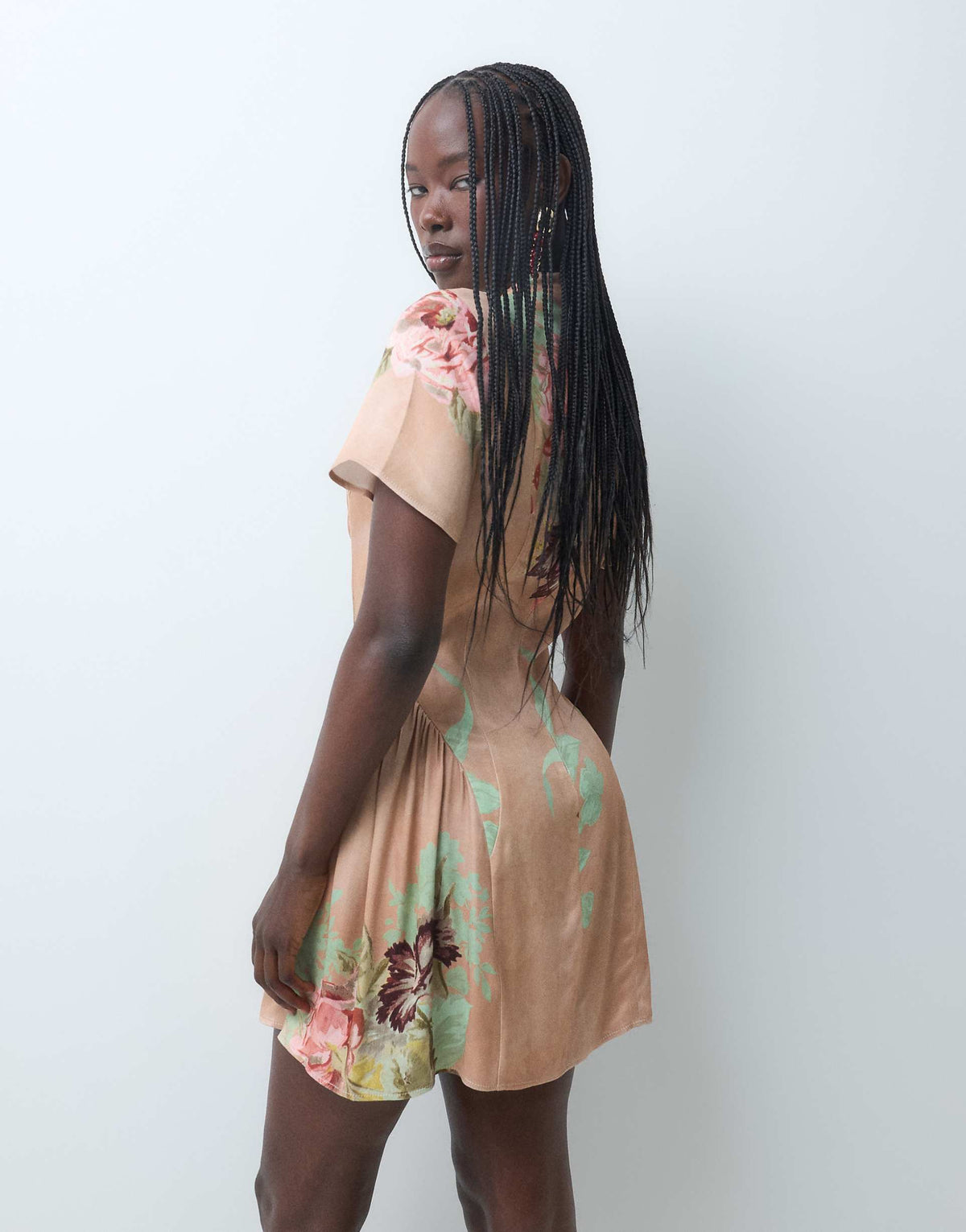 ASOS DESIGN floral satin mini dress in all over floral