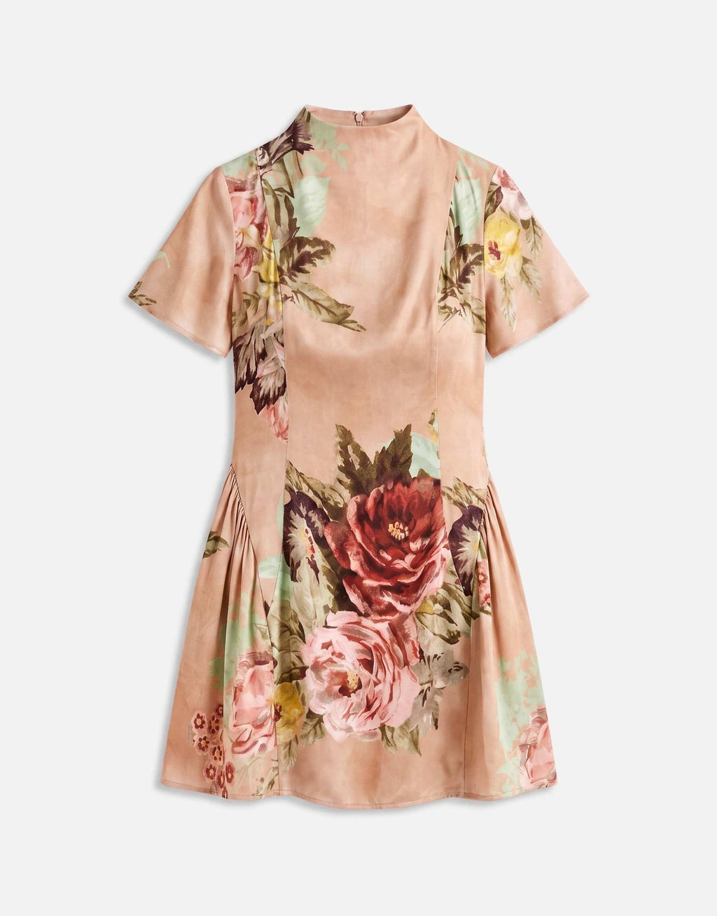 ASOS DESIGN floral satin mini dress in all over floral