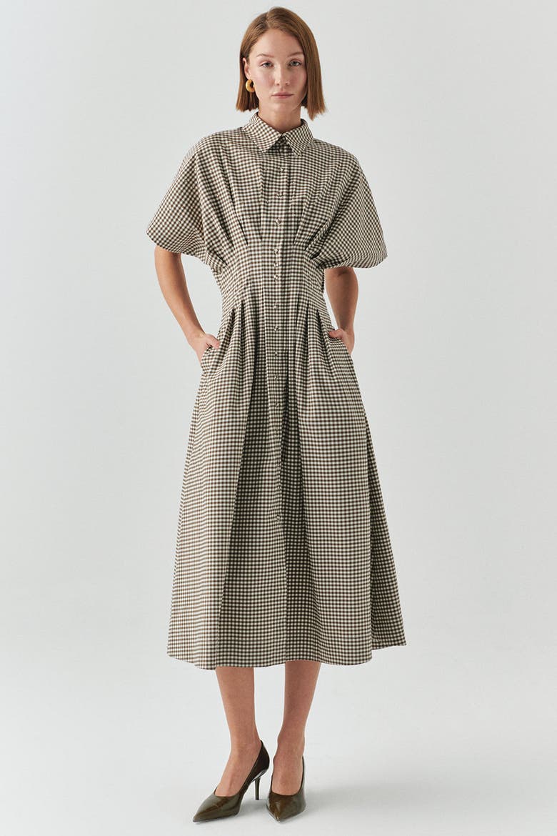 Jream Shirt Collar Midi Dress