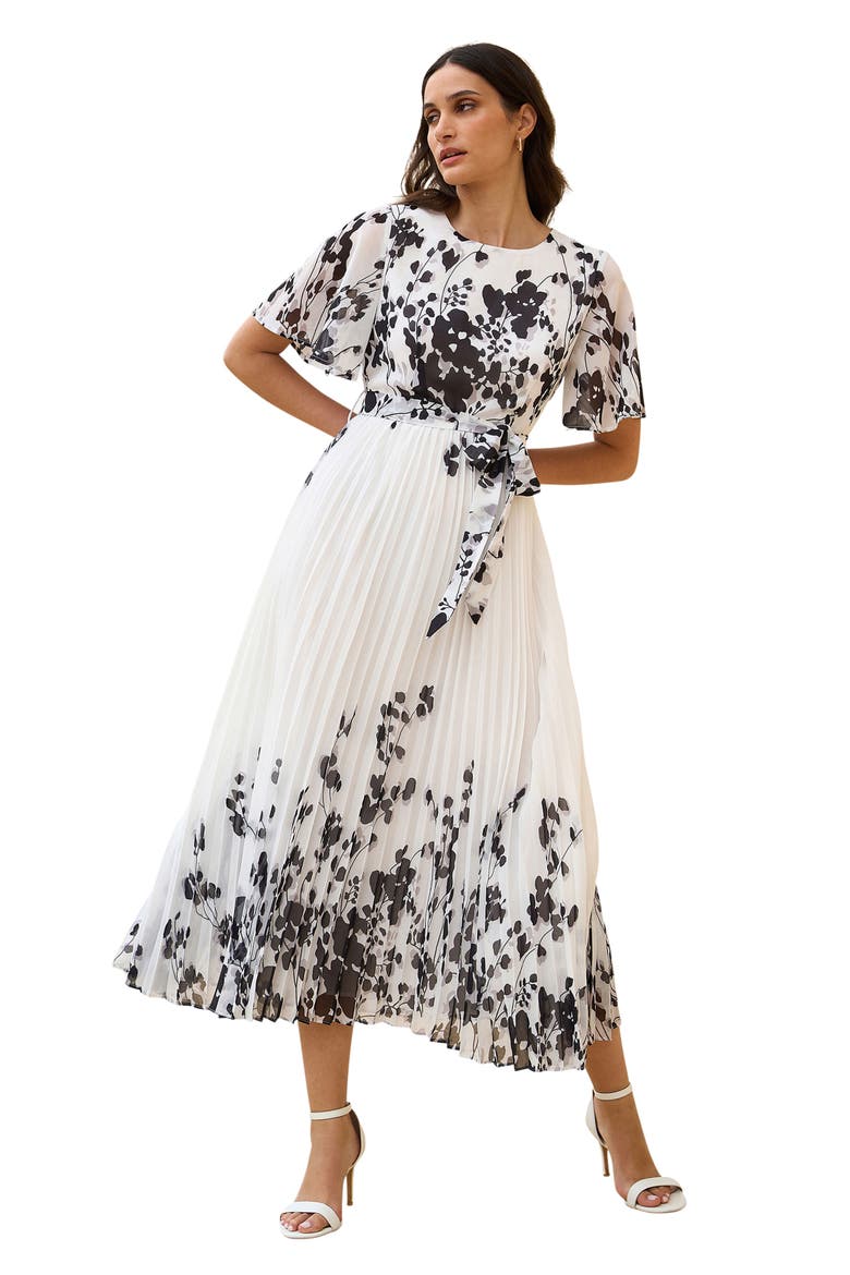 Short Sleeve Pleated Midi Dress