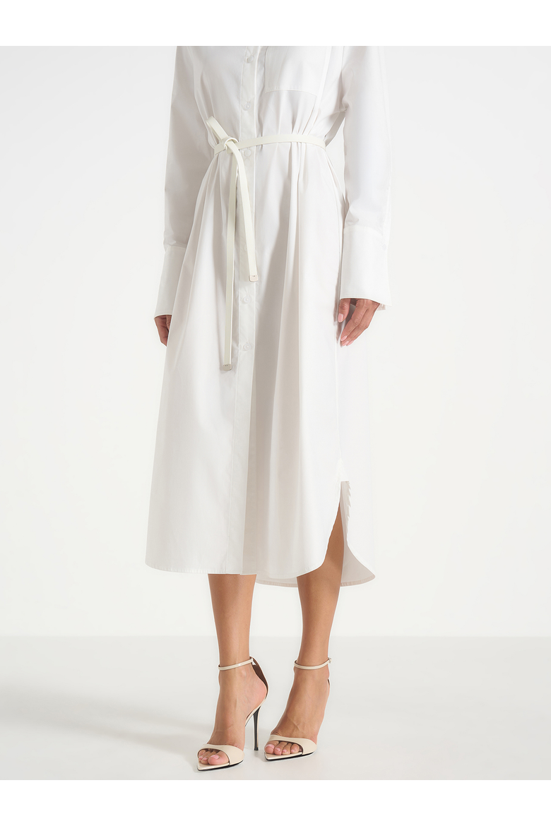Isa Belted Cotton Midi Shirt Dress