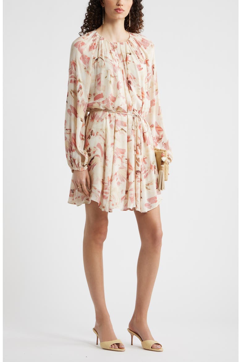 Floral Print Long Sleeve Minidress