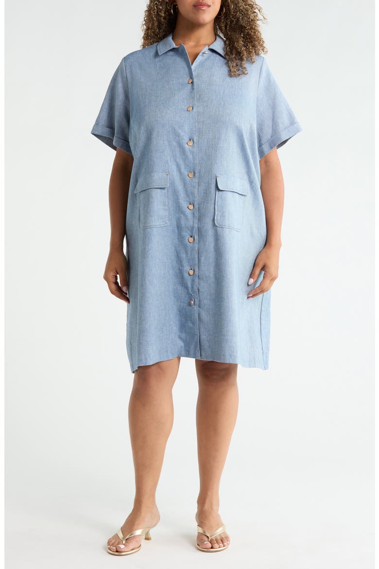 Button-Up Pocket Shirtdress