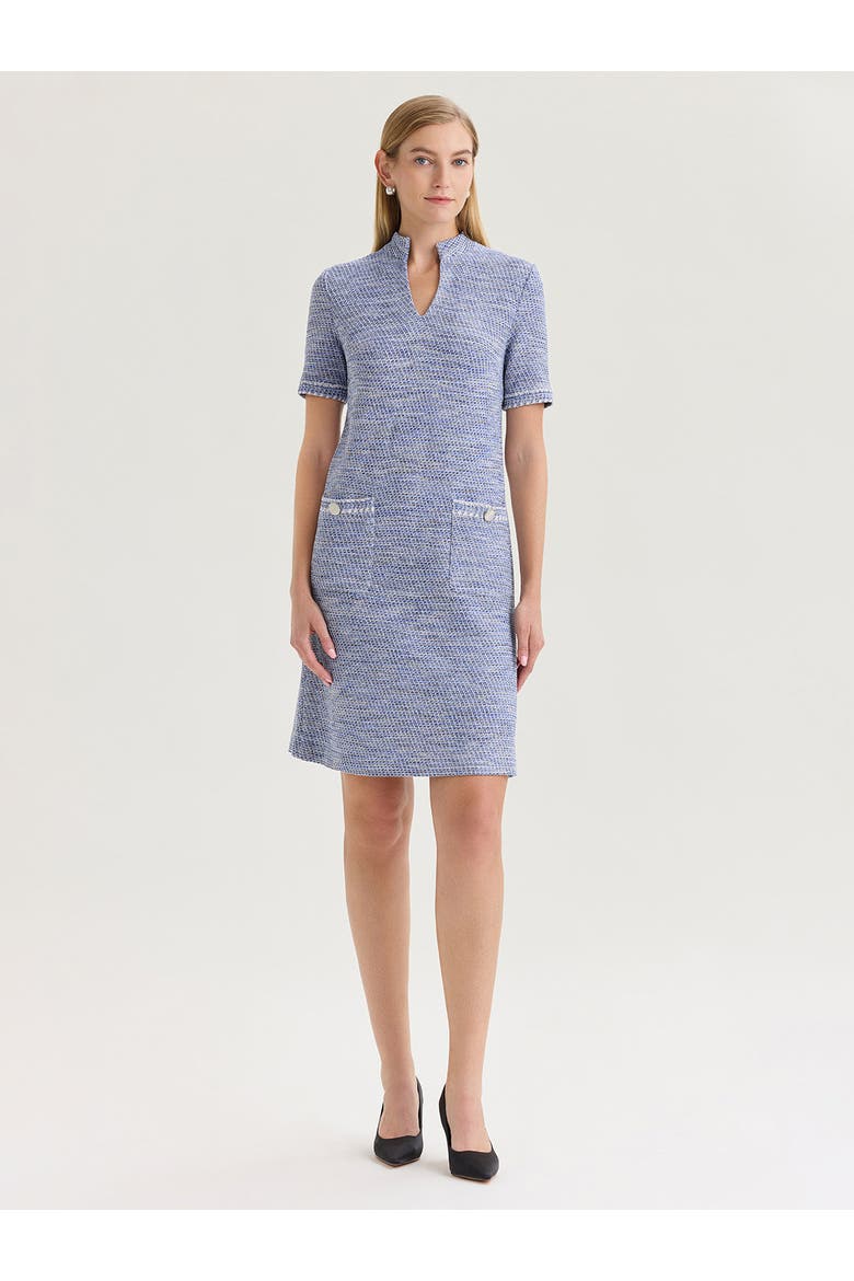 Melange Tweed Knit Shift Dress