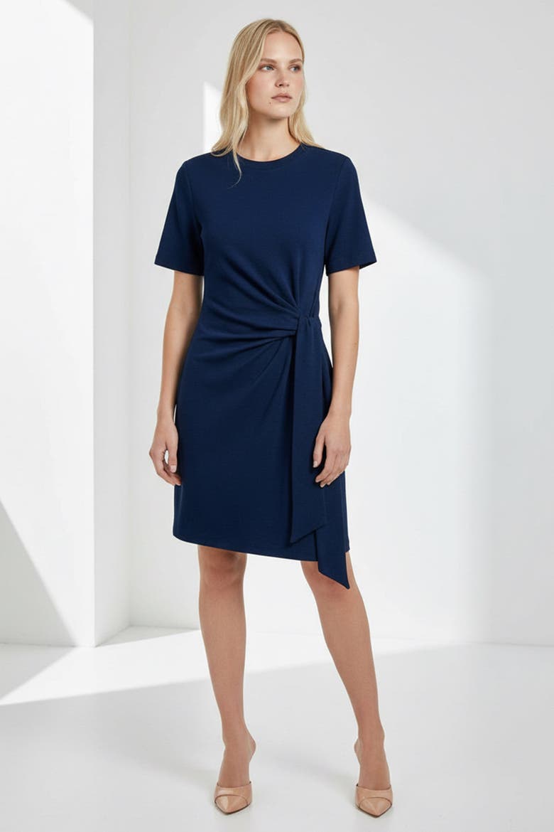 Velvet Crew Neck Mini Knit  Dress