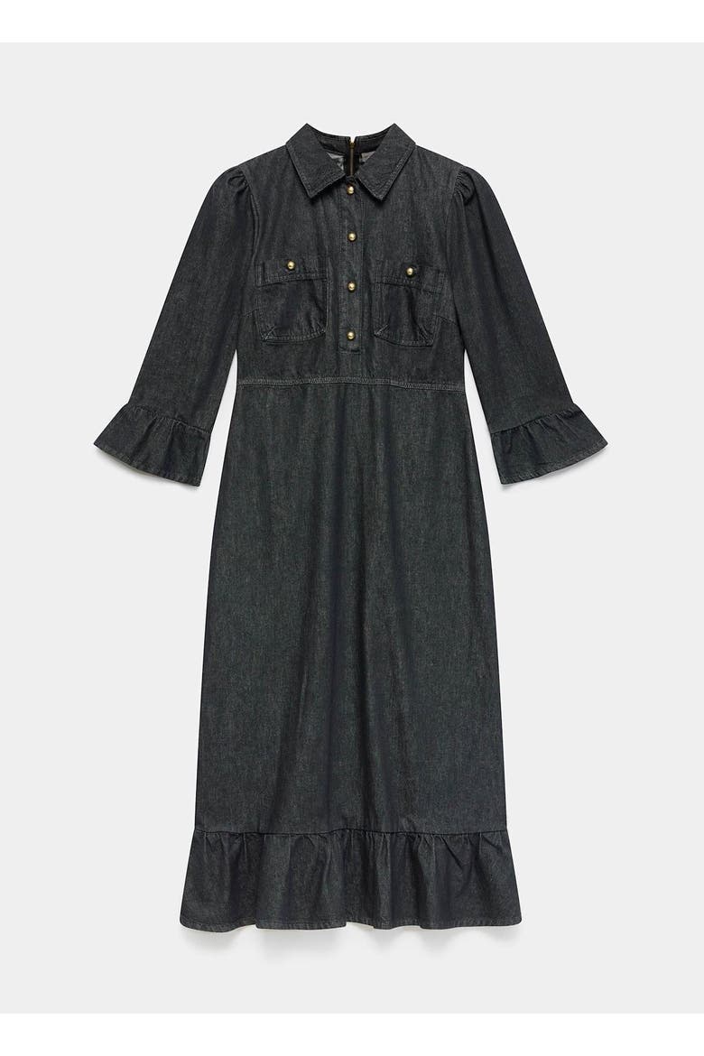 Denim Midi Shirt Dress