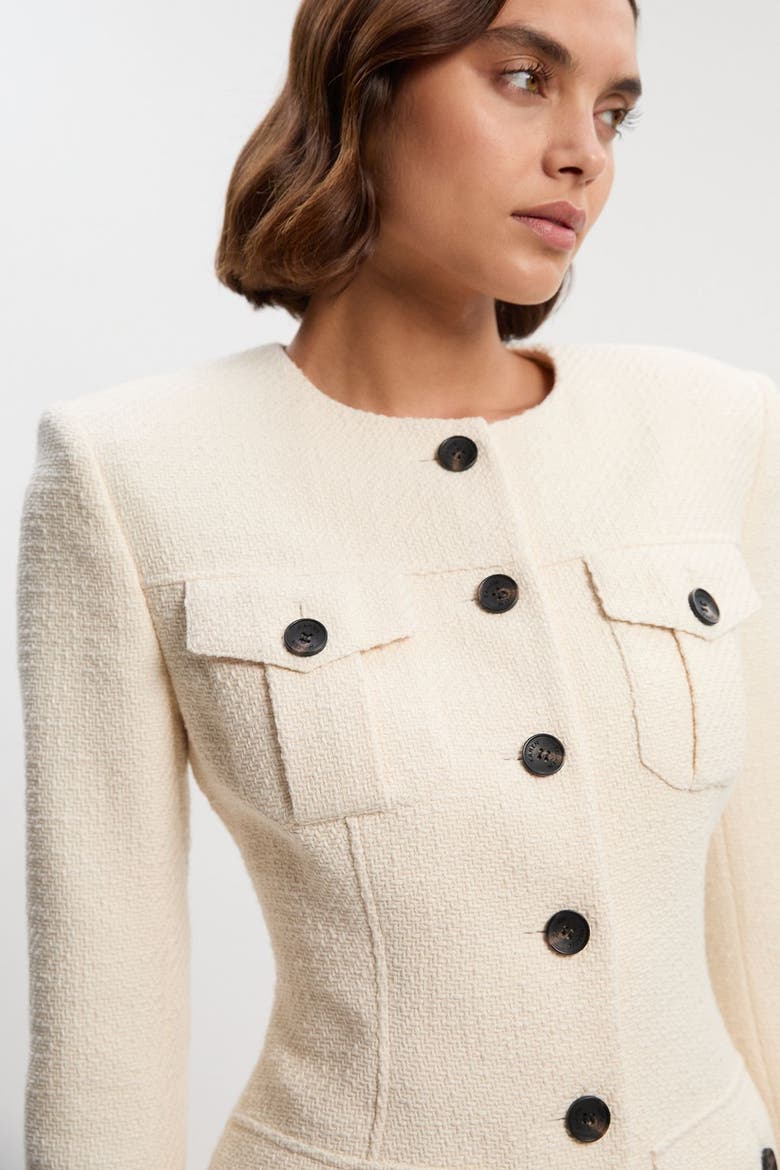 Tailored Pocket Front Midi Dress