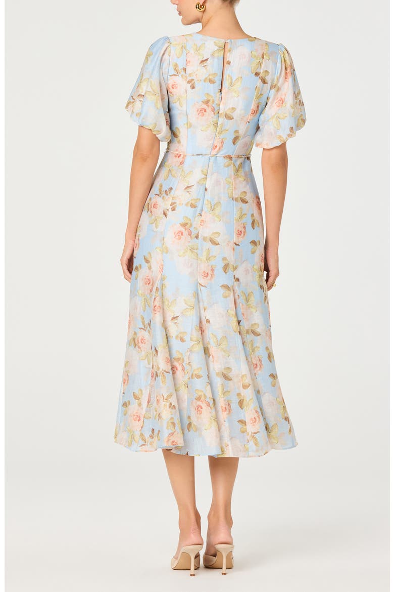 Lavena Floral Puff Sleeve Midi Dress