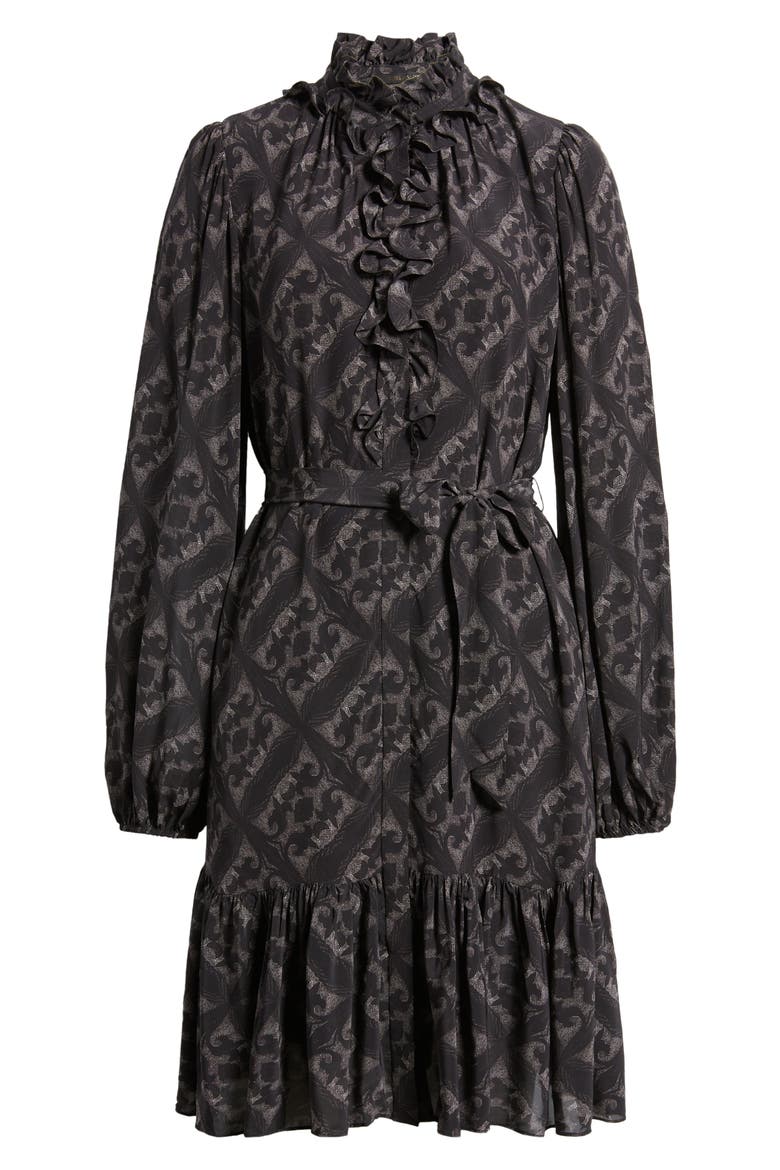 Landry Long Sleeve Leaf Print Dress