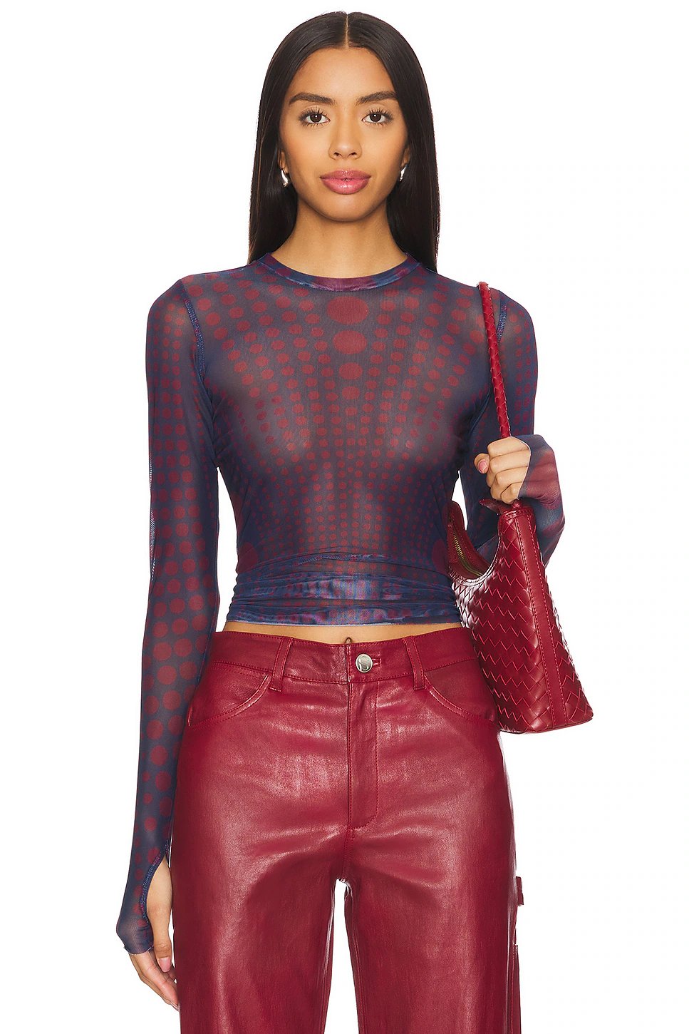 AFRM Kaylee Top in Navy Illusion - Image 1