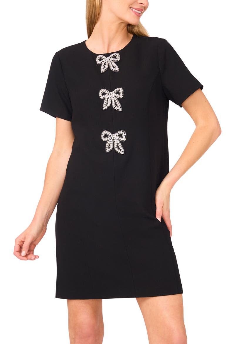 Rhinestone Bows Shift Dress