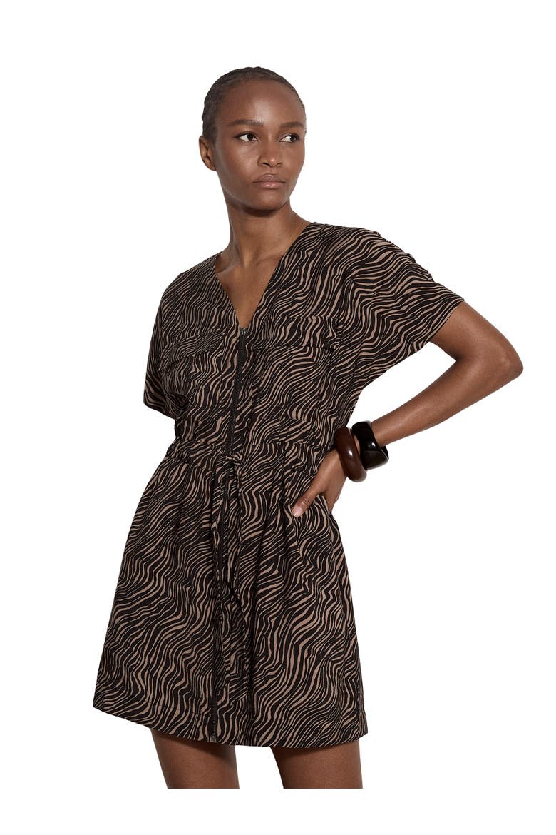 Wood Wave Front Zip Dress