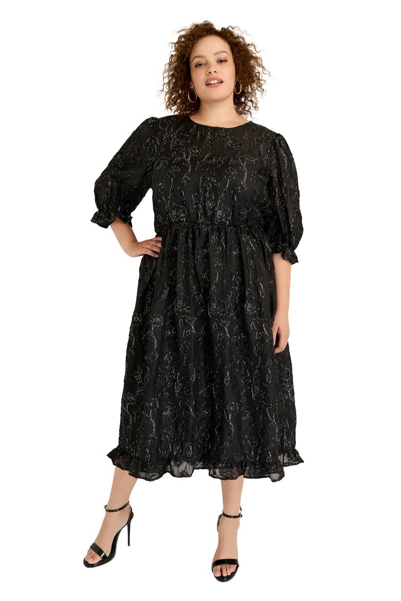 Metallic Jacquard Dress