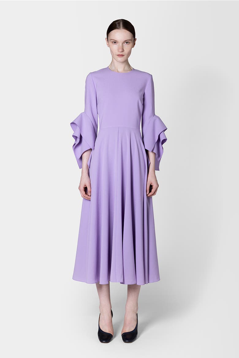 Ayres Crepe Sleeved Midi Dress