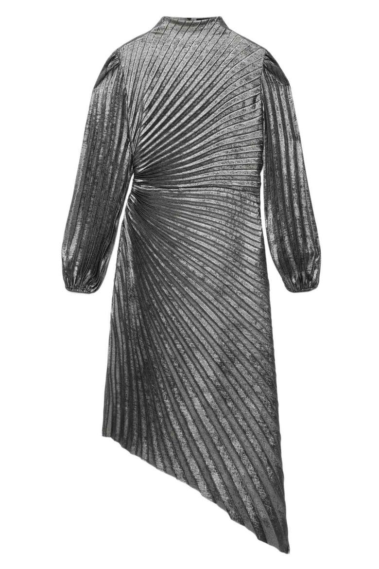 Milena Pleated Metallic Midi Dress