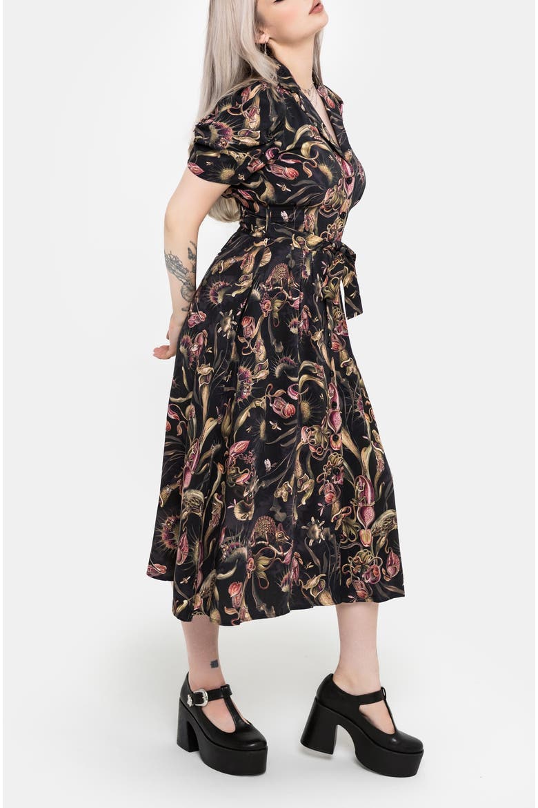 Dionaea Button Up Midi Shirt Dress