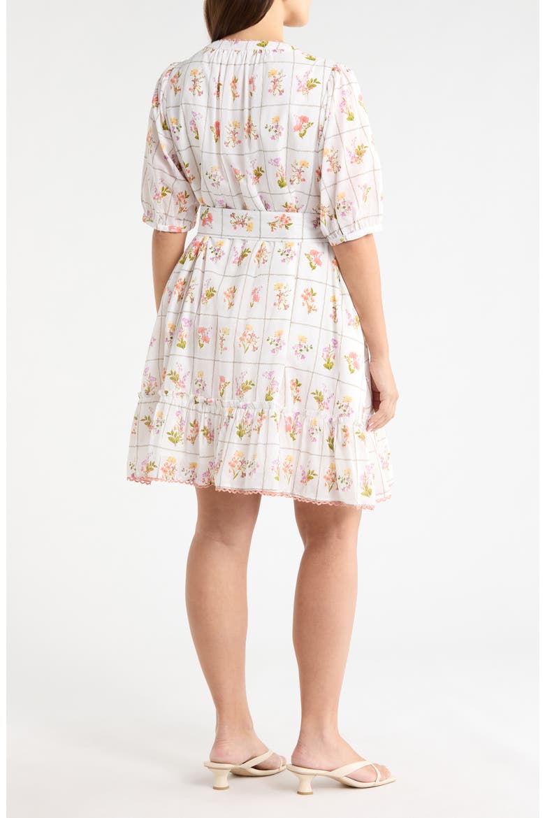 Diane Floral Redna Belted Cotton Button-Up Minidress