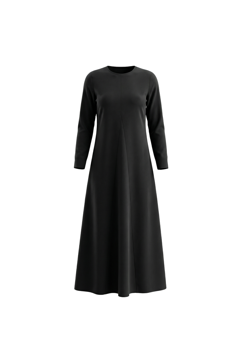 Maternity Maxi Crepe Dress - Black