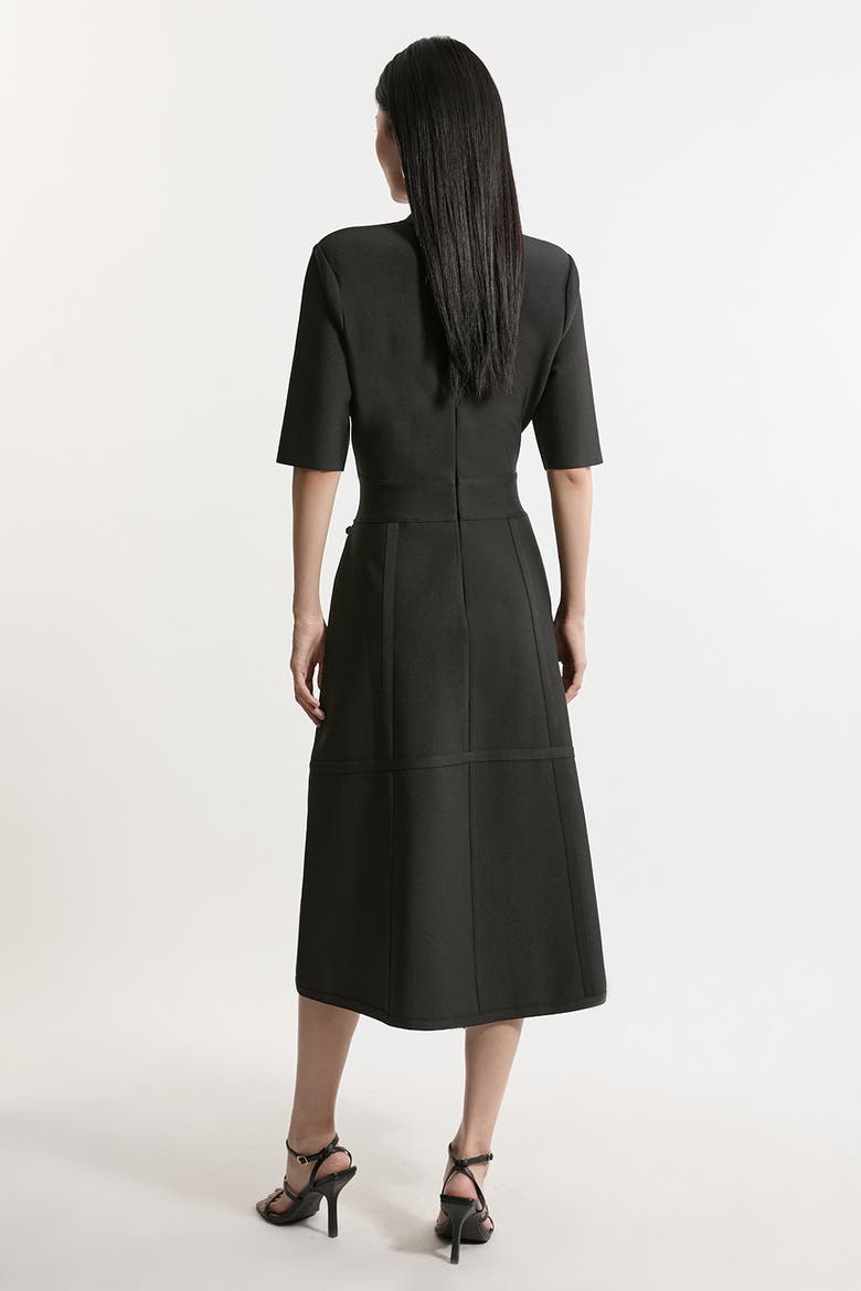 Asymmetric Knit Midi Dress