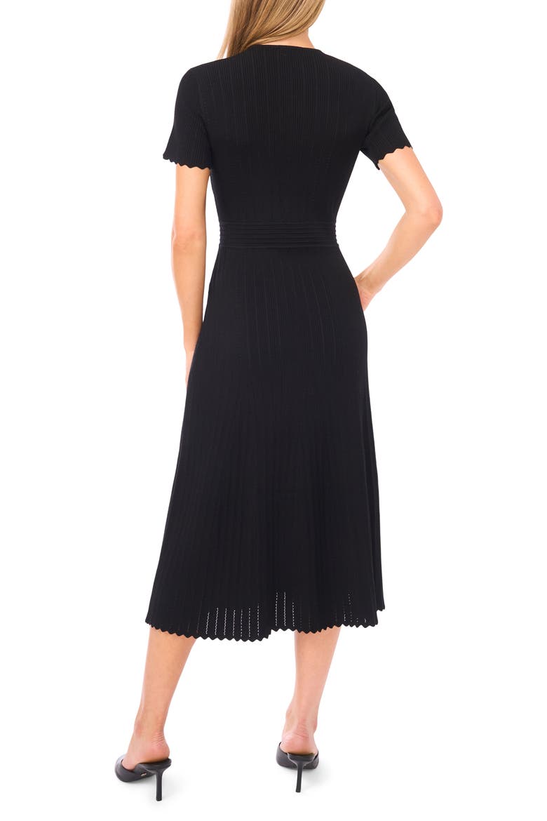 Pointelle Short Sleeve Midi Dress