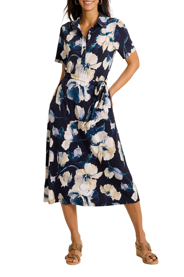 Carmela Beleza Blossom Tie Belt UPF 30+ Shirtdress