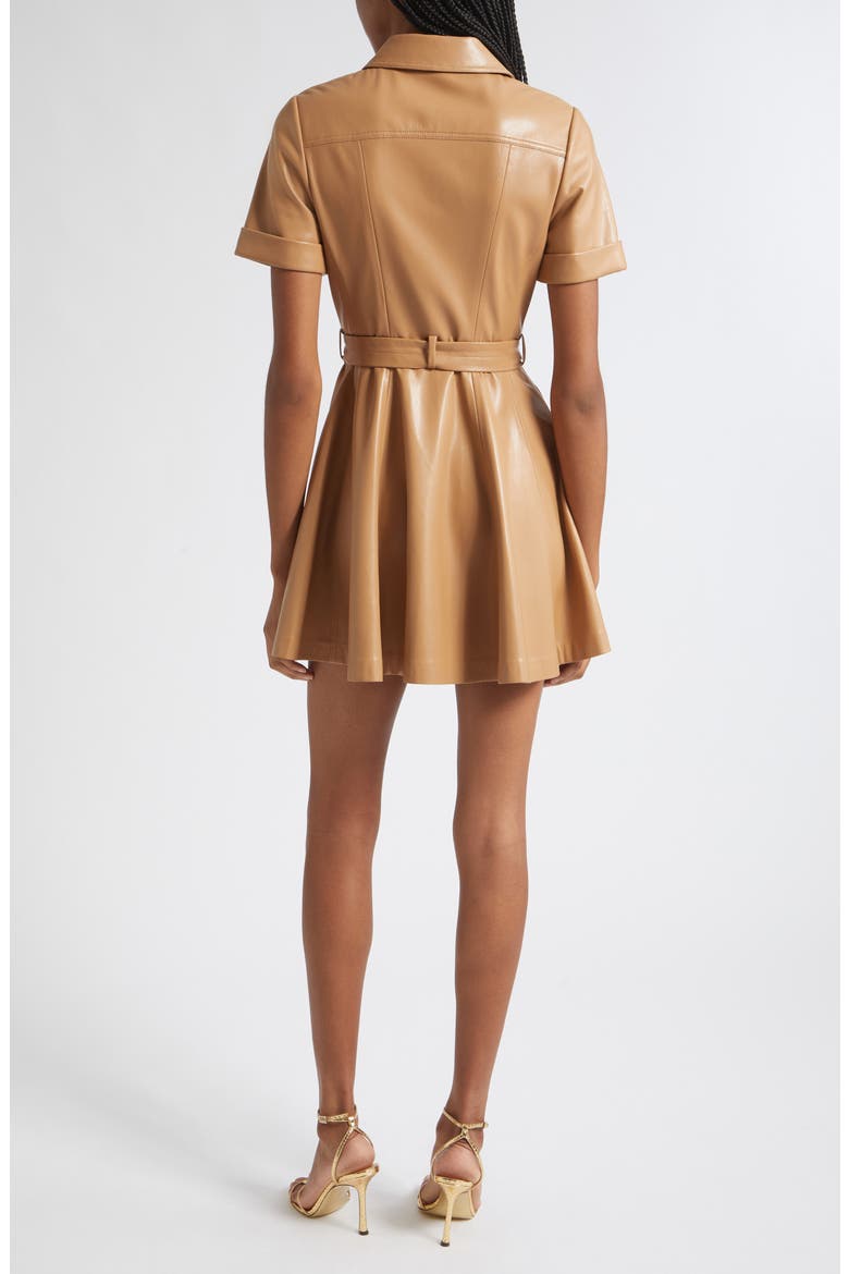Lucy Faux Leather Mini Shirtdress