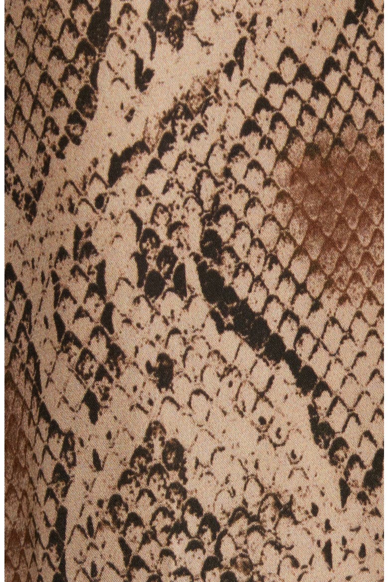 Samara Snakeskin Print Tie Waist Shirtdress