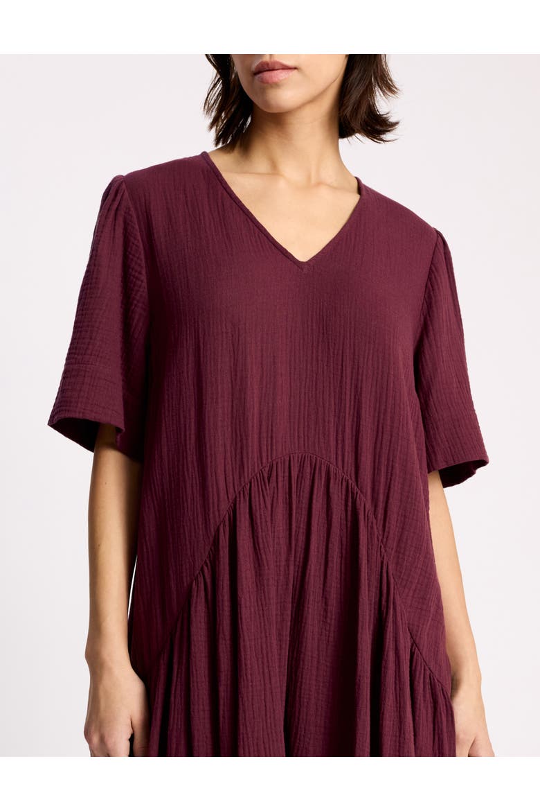 Cheesecloth V-Neck Tunic Maxi Dress