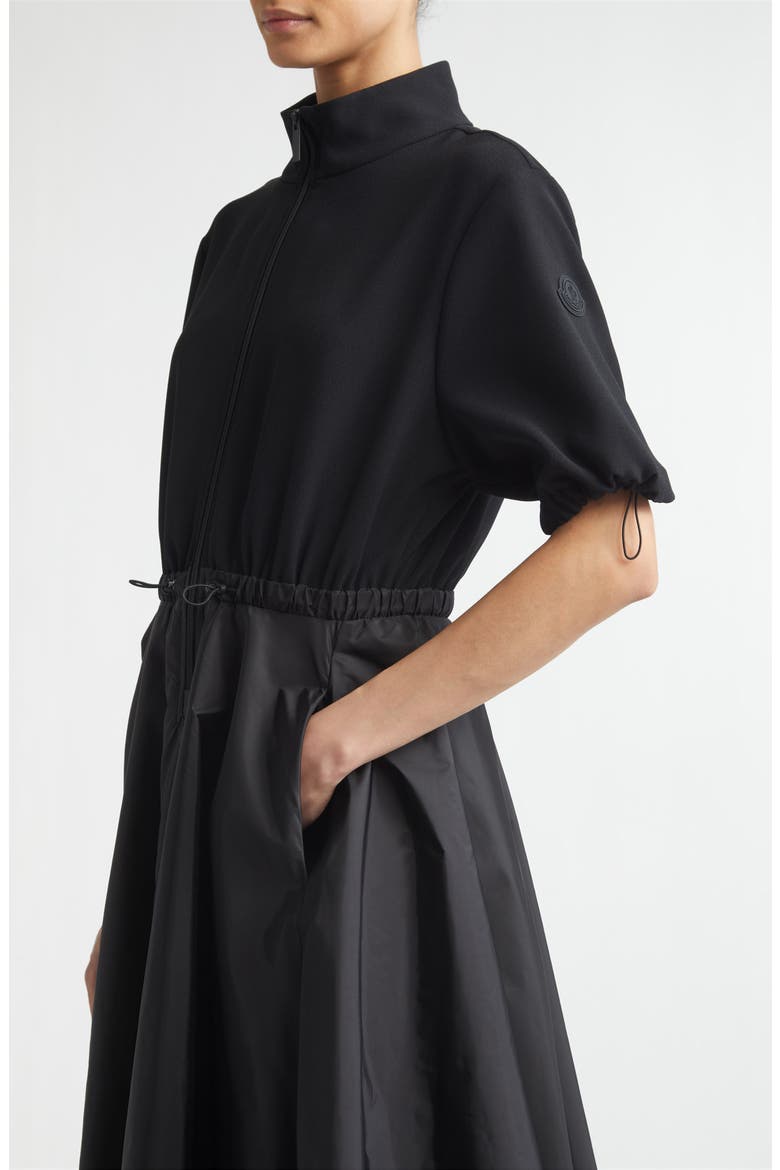 Mixed Media Technical Midi Shirtdress