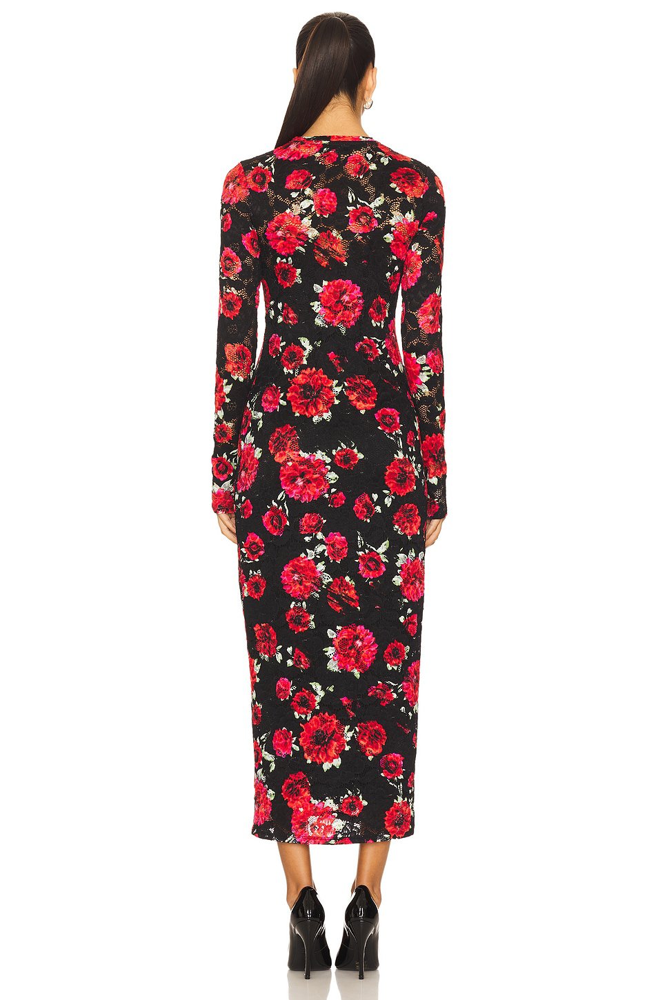 AFRM Ashland Crochet Lace Dress in Painted Roses - Image 3