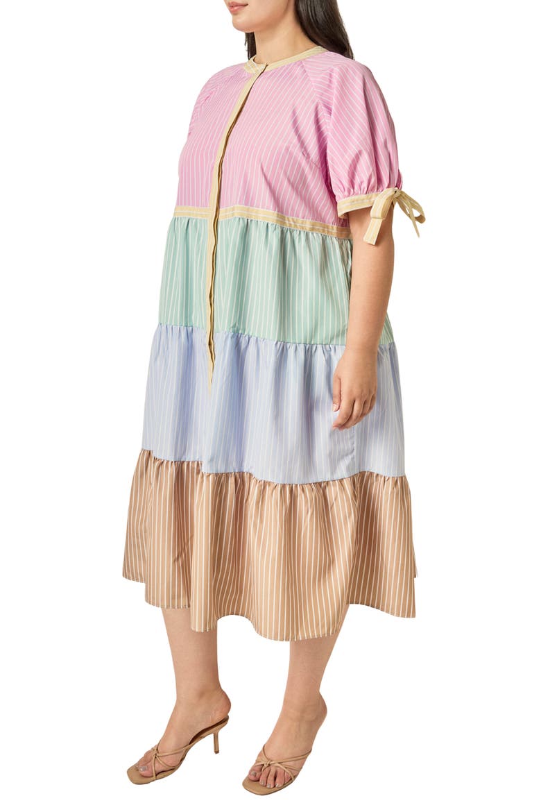 Colorblock Stripe Midi Dress