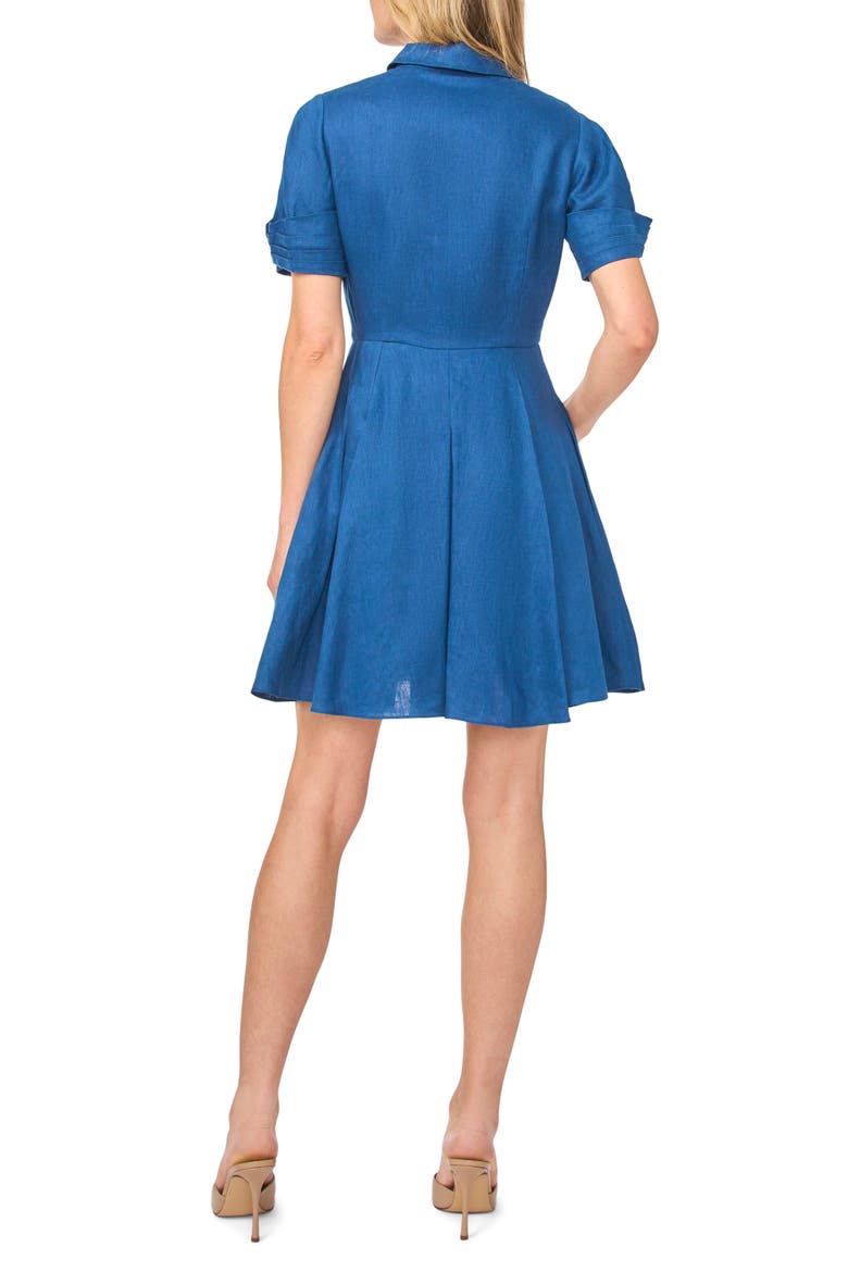 Stina Twisted Short Sleeve Linen Shirtdress