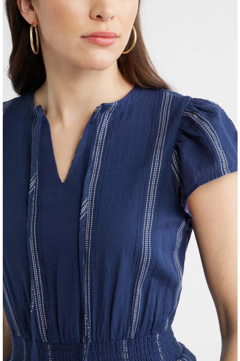 Puff Sleeve Frill Flared Midi Dress
